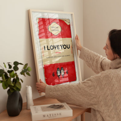 Personalised Book Cover Art Print (Red) - Magic Posters