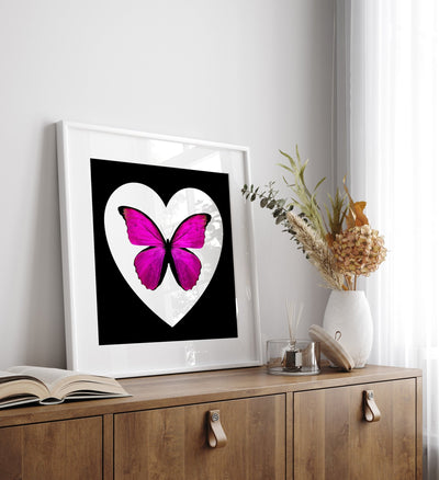Personalised Butterfly Heart Print - Magic Posters