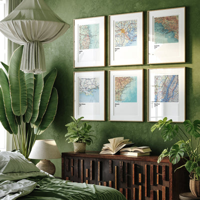 Personalised City Map Set Of 6 Prints - Magic Posters