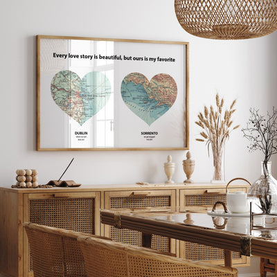Personalised Heart Map Print - Magic Posters