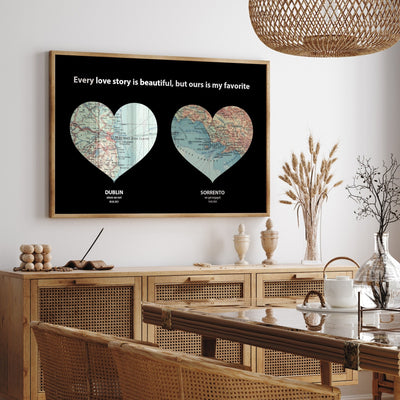 Personalised Heart Map Print - Magic Posters
