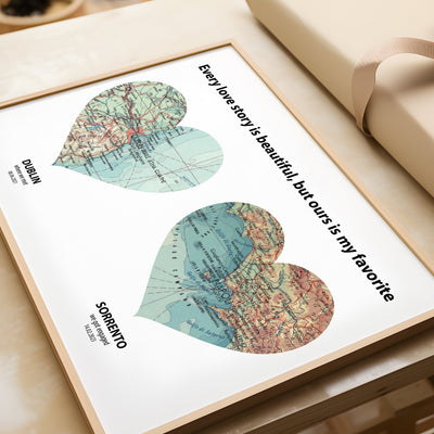 Personalised Heart Map Print - Magic Posters