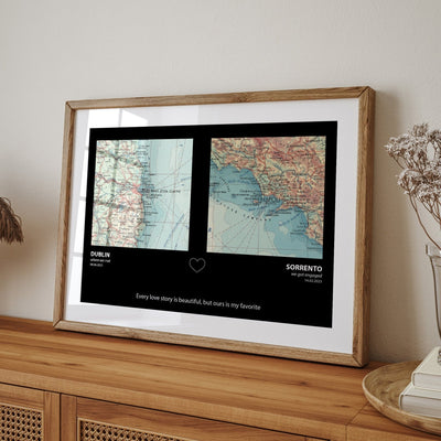 Personalised Map Print, Custom Couples Gift - Magic Posters