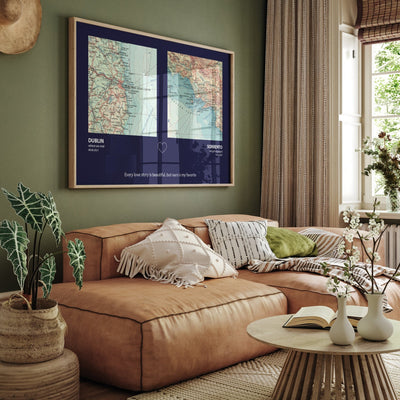 Personalised Map Print, Custom Couples Gift - Magic Posters