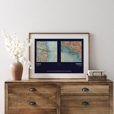 Personalised Map Print, Custom Couples Gift - Magic Posters