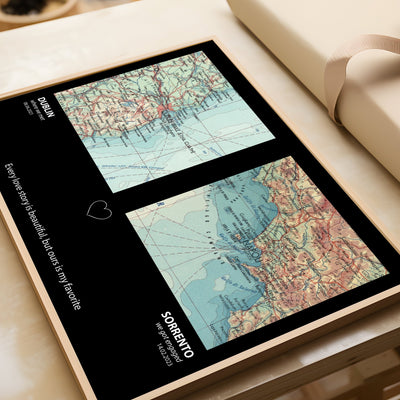 Personalised Map Print, Custom Couples Gift - Magic Posters