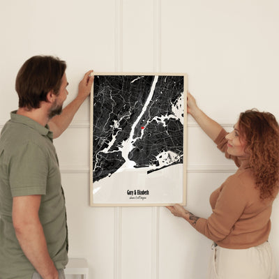 Personalised Mono City Map Print - Magic Posters
