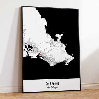 Personalised Mono City Map Print - Magic Posters