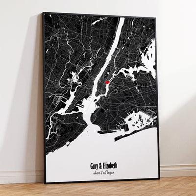 Personalised Mono City Map Print - Magic Posters