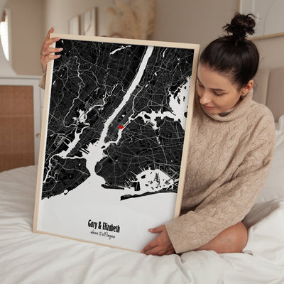 Personalised Mono City Map Print - Magic Posters