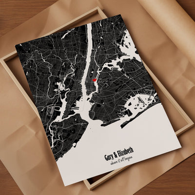 Personalised Mono City Map Print - Magic Posters