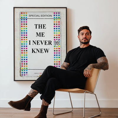 Personalised Multi Colour Squares Book Cover Art Print - Magic Posters