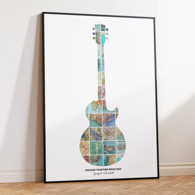 Personalised Music Concert Map Print (Guitar) - Magic Posters