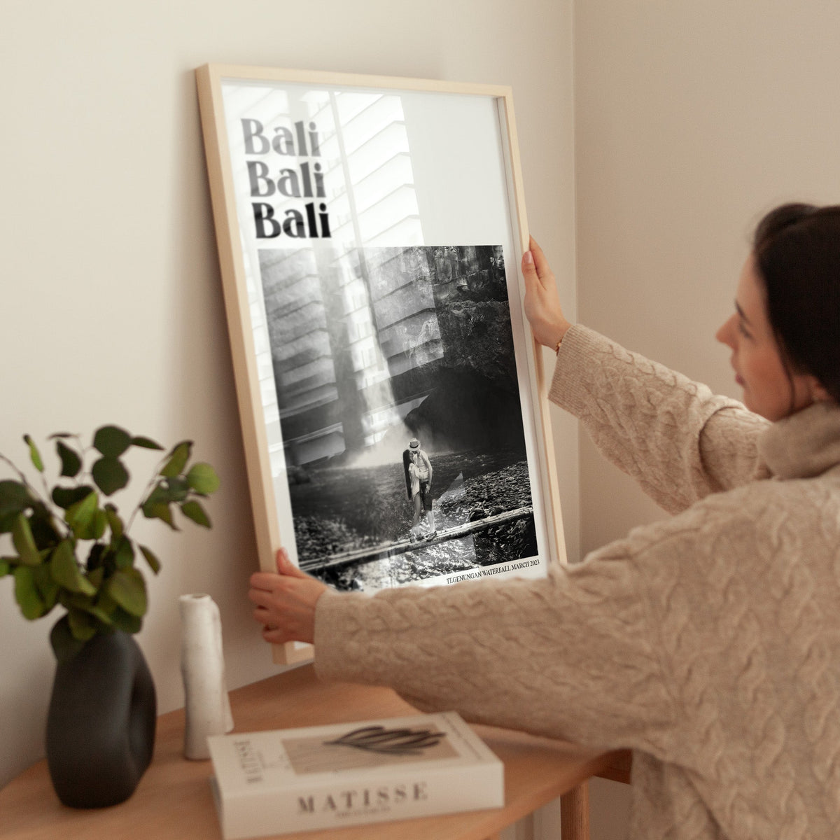 Personalised Retro Holiday Travel Black And White Photo Print - Magic Posters