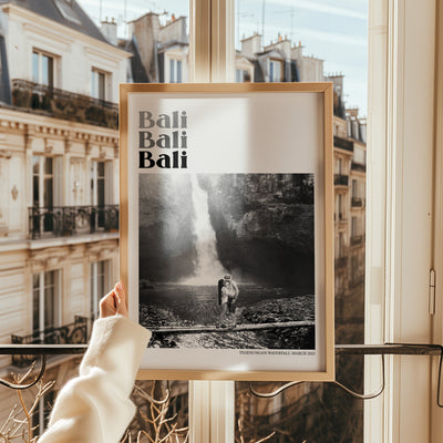 Personalised Retro Holiday Travel Black And White Photo Print - Magic Posters