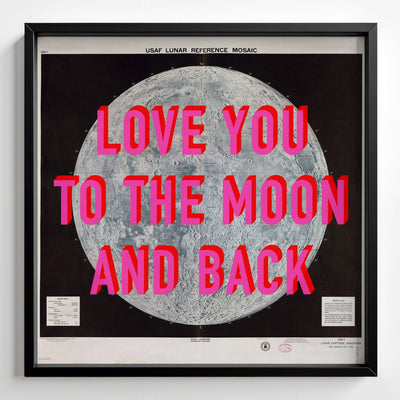 Personalised Retro Pop Art Moon Print - black frame mockup - Magic Posters