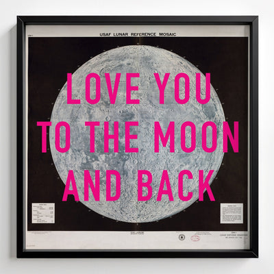 Personalised Retro Pop Art Moon Print - black frame mockup - Magic Posters