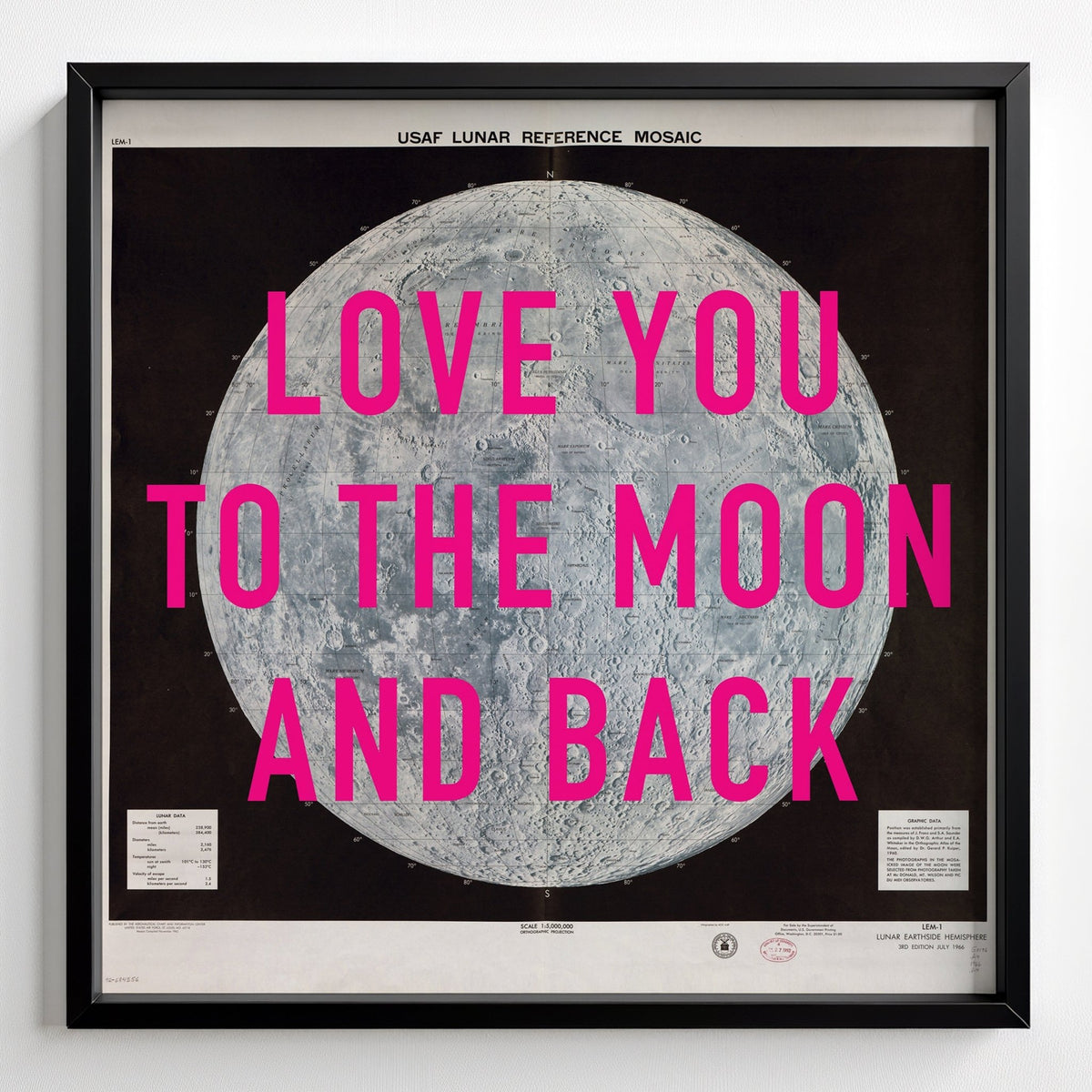 Personalised Retro Pop Art Moon Print - black frame mockup - Magic Posters