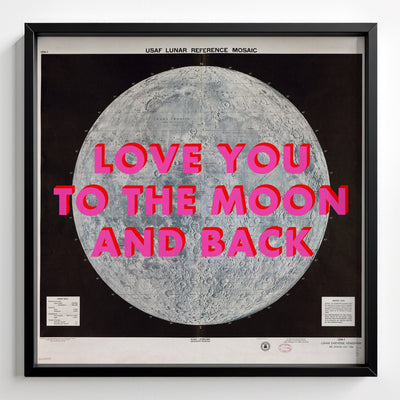 Personalised Retro Pop Art Moon Print - black frame mockup - Magic Posters