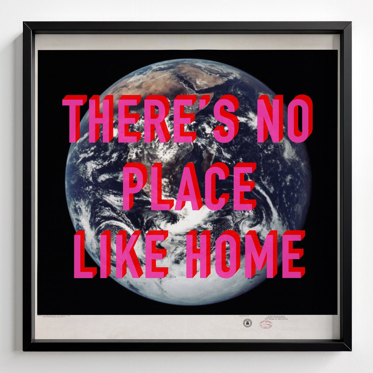Personalised Retro Pop Art Planet Earth Print - black frame mockup - Magic Posters