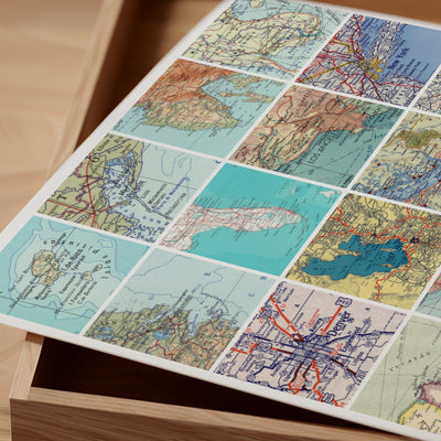Personalised Travel Map Print (Square Modern) - Magic Posters
