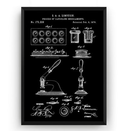 Pharmacist Pill Press 1876 Patent Print - Magic Posters