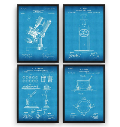 Pharmacy Set Of 4 Patent Prints - Magic Posters