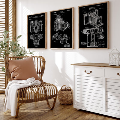 Photography Camera Set Of 3 Patent Prints - Magic Posters