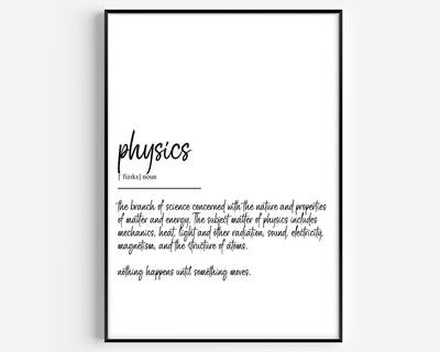 Physics Definition Print - Magic Posters
