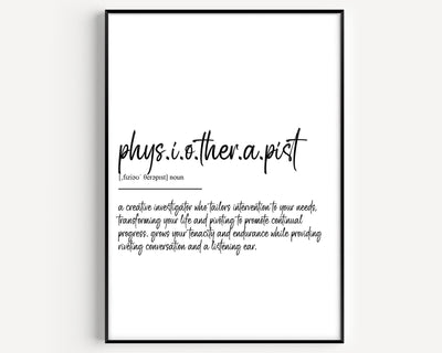 Physiotherapist Definition Print - Magic Posters