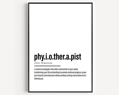 Physiotherapist Definition Print - Magic Posters