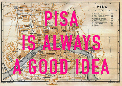 Pisa Retro Pop Art Map Print (landscape)
