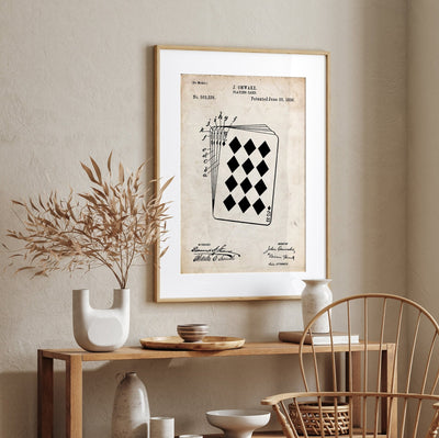 Playing Cards 1896 Patent Print - Magic Posters