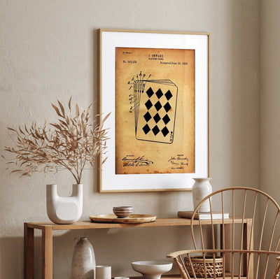 Playing Cards 1896 Patent Print - Magic Posters
