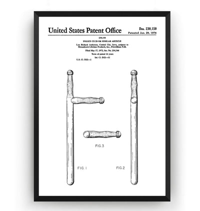 Police Club Patent Print - Magic Posters