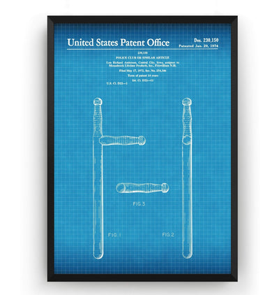 Police Club Patent Print - Magic Posters