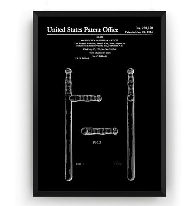 Police Club Patent Print - Magic Posters
