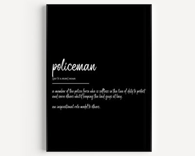 Policeman Definition Print - Magic Posters