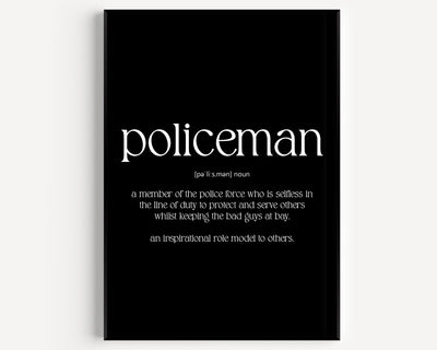 Policeman Definition Print - Magic Posters