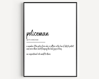 Policeman Definition Print - Magic Posters
