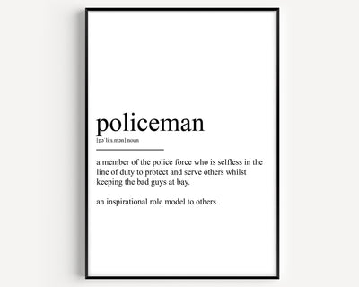 Policeman Definition Print - Magic Posters