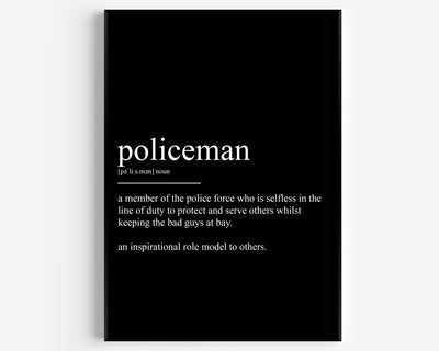 Policeman Definition Print - Magic Posters