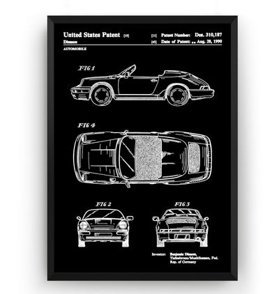 Porsche 911 Convertible 1990 Patent Print - Magic Posters