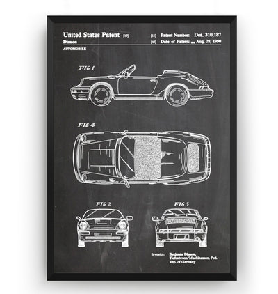 Porsche 911 Convertible 1990 Patent Print - Magic Posters