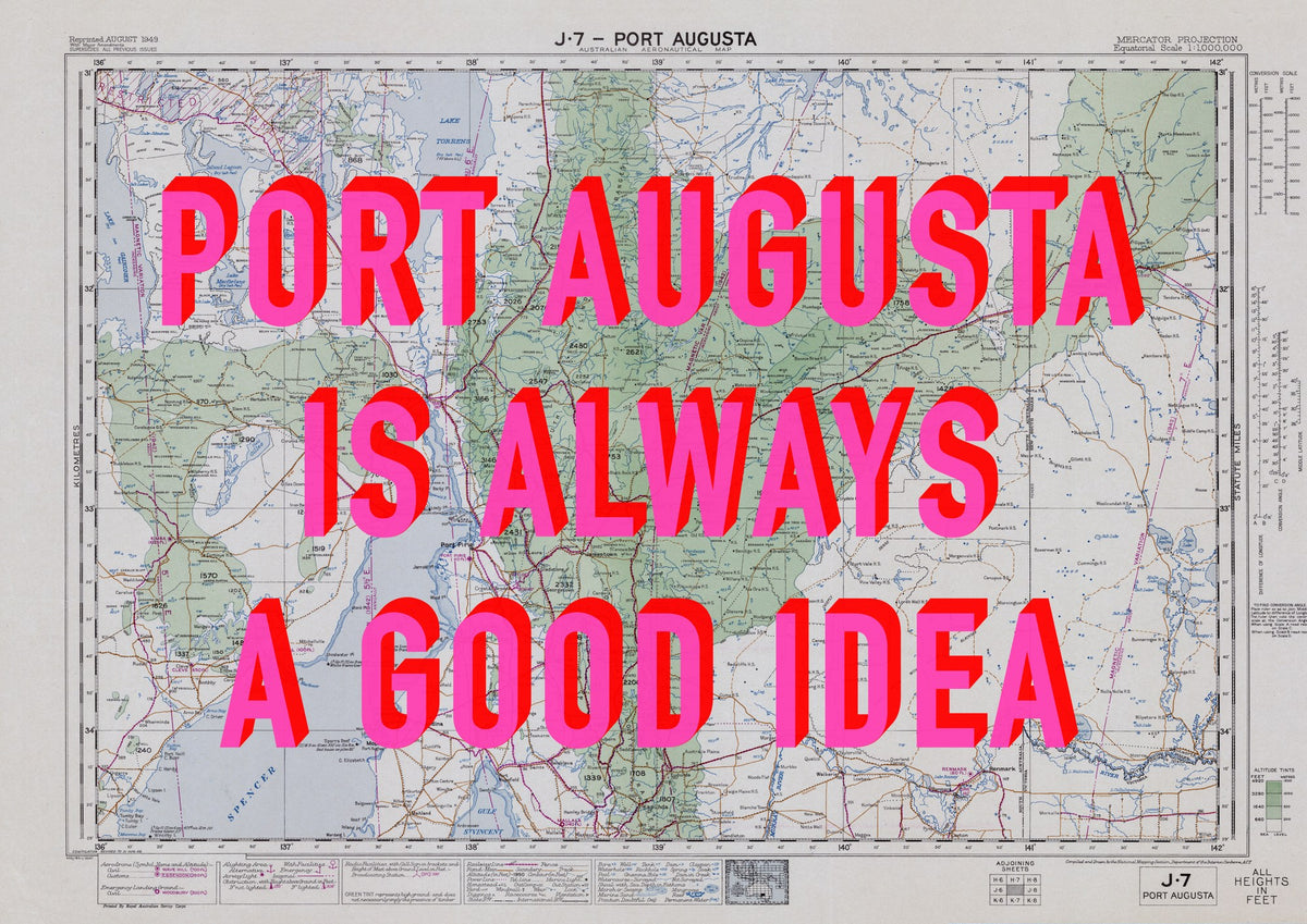 Port Augusta Retro Pop Art Map Print (landscape) - Magic Posters