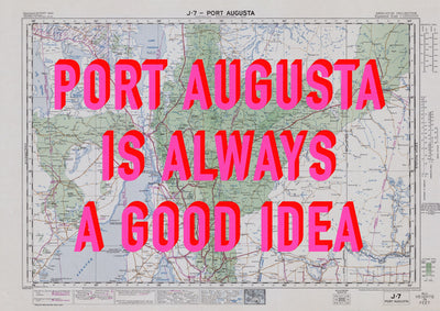 Port Augusta Retro Pop Art Map Print (landscape) - Magic Posters