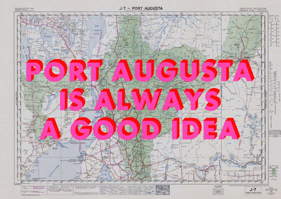 Port Augusta Retro Pop Art Map Print (landscape) - Magic Posters
