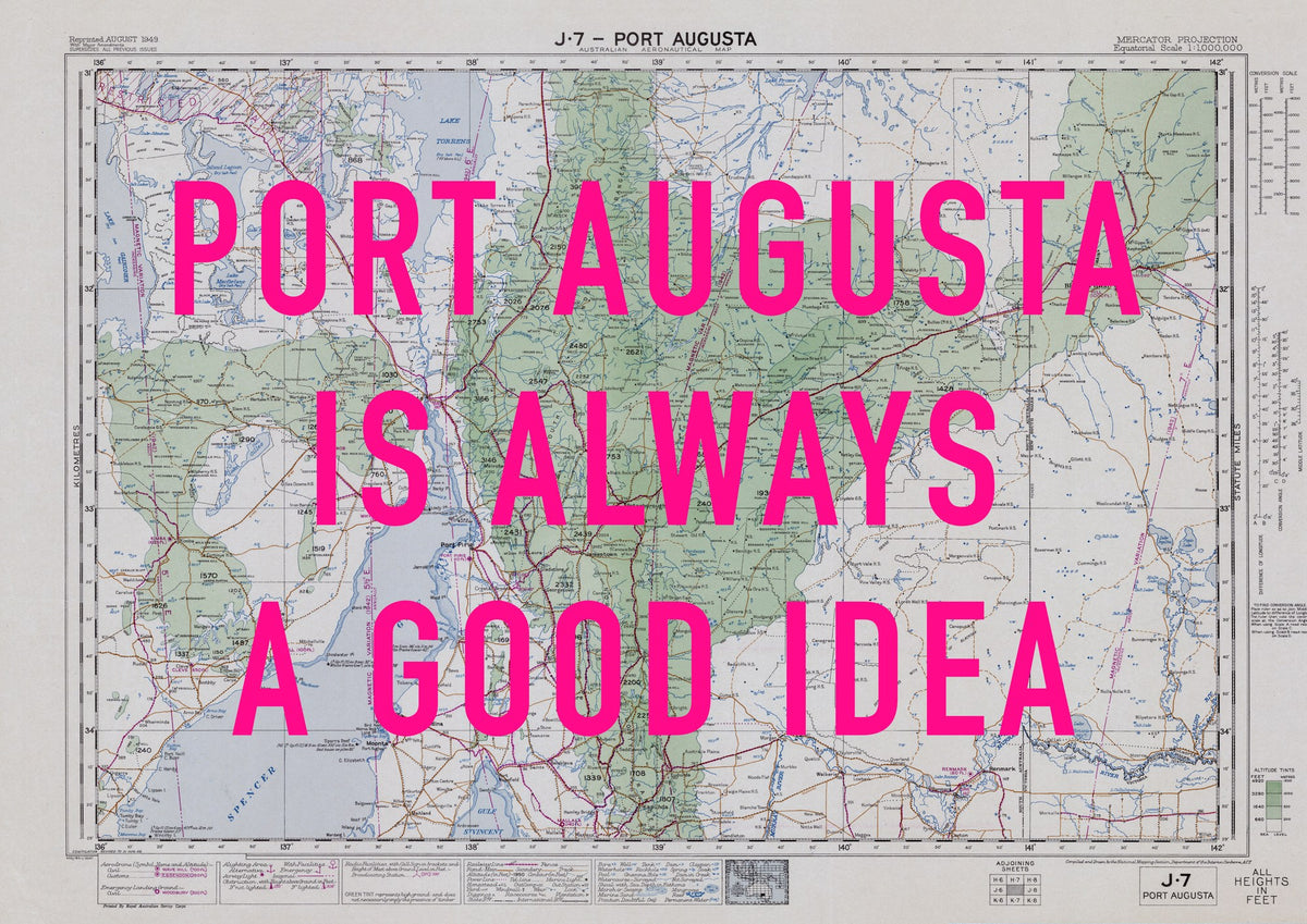 Port Augusta Retro Pop Art Map Print (landscape) - Magic Posters