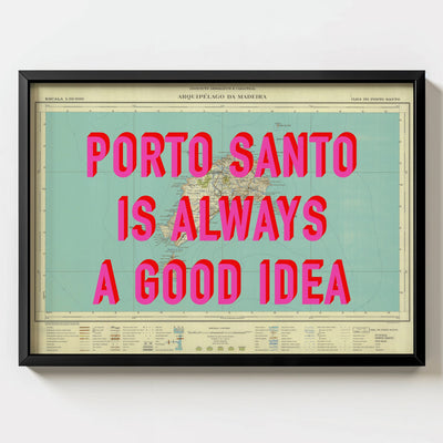 Porto Santo Retro Pop Art Map Print (landscape) - Magic Posters