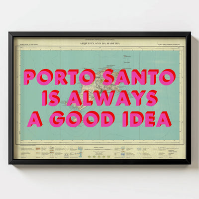 Porto Santo Retro Pop Art Map Print (landscape) - Magic Posters